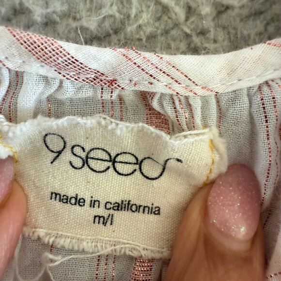 9seeds Dress White Pink Striped Tiered Flowy Sundress Beach - Picture 3 of 6